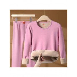 Plus Size - Men'S & Women'S Thermal Underwear Set - Heavy-Duty Fleece-Lined Thermal Pants, Extreme Cold Proof Winter Pants, /Neutral Colors, Round Neck Base Layer for Everyday & Formal Wear - Cold Weather Essentials, Thermal Underwear for Women