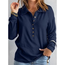 Plus Size, Elegant Women's Sweater- Long Sleeve Loose Sweater with Button Closure, Soft Everyday and Formal Top Suitable Autumn and Winter Seasons, Stylish Office Party Wear- Women's Sweater, Women's Sweater, Casual Winter Clothing, Classic Knitwear