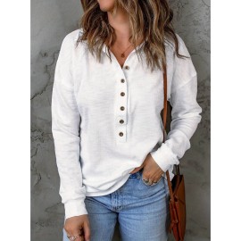 Plus Size, Elegant Women's Sweater- Long Sleeve Loose Sweater with Button Closure, Soft Everyday and Formal Top Suitable Autumn and Winter Seasons, Stylish Office Party Wear- Women's Sweater, Women's Sweater, Casual Winter Clothing, Classic Knitwear