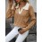 Plus Size - Plus Size Miye Sweater | Fall/Winter Color Block Turn- Collar Elegant Fashion Women'S Pullover Long Sleeve with Rib- Details