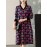 Plus Size - Plus Size Women'S V-Neck Sweater Dress | Mid-Length, Geometric Pattern, Stretchy Fabric, Regular Fit for Fall/Winter, Ideal for Office and Party Wear