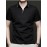 Men's Summer Short-Sleeve Collar Knit Shirt - Breathable V-Notch Blouse, Machine-Washable Casual & -Casual Tunic Top, Color-Blocking Trim (Short T) for Spring/Summer - In Stock 2518