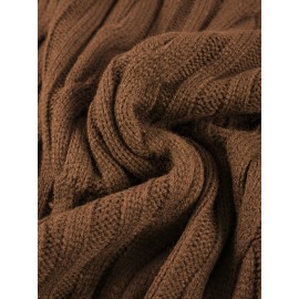 New Autumn-Winter Men's Casual Commuter Solid Color Crew Neck Knit Pullover