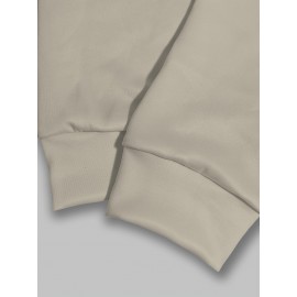 Men's Plus Size Oversized Hooded Sweatshirt - Khaki with Letter 'H' Print, Casual Pullover Hoodie, Machine Washable Comfortable Sweater for Big & Tall Men, PLUS SIZE