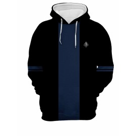Men's Fleece-Lined Hooded Full-Zip Jacket - Winter Warmth Loose-Fit Windproof Sweatshirt, Machine Washable Gym Running Outdoor Sports Coat with Fleece, Black/Brown Casual Sportswear (No Bulk), PLUS SIZE