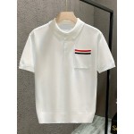 New Spring And Summer Polo Shirt with Pocket, Knitted Collar Button Trendy T-Shirt, Short Sleeve Sweater, Comfortable And Casual Versatile Top, Machine Washable.